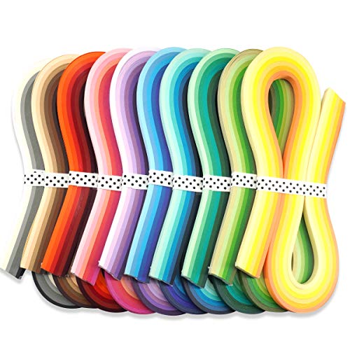 JUYA Mehrfarbig Papier Quilling Streifen Set 60 Farben 10 Packungen 54cm Länge Papier Breite 3mm