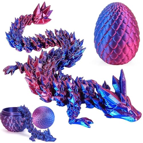 GUIANLOU 3D Drachenfiguren Im Drachenei Realistische Beweglicher Drachen 3D Gedrucktes Drachenei Mit Drache Bewegliche Drachenspielzeuge Dracheneier Wohnkultur Geheimnisvolle Drachen Spielzeug