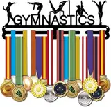 SUPERDANT Gymnastik Medaillen Aufbewahrung Frauenturnen Medaillen Halter Eisen Wandhaken Für Wettkampf Medaille Aufhängedekor Medaillenhalter Geschenk für Mädchen Sportler und Kinder 40x15cm