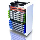 ADZ Game Storage Tower - Universal Speicher für 12 Spiele oder Blu-Ray Disks - Rack für PS4, PS5, Xbox One, Xbox Series X/S, Switch Games und Blu-Ray Cases