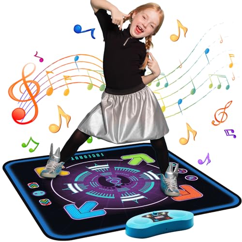 FUCEORUY Tanzmatte Spielzeug für Mädchen Jungen Musikmatte Spielzeuge 3 Spielmodi Tanzmatte Kinder LED Lichter Musical Tanzspiel Weihnachten Geburtstags Geschenke für 3 4 5 6 7 8 9 10+ Jahre alte