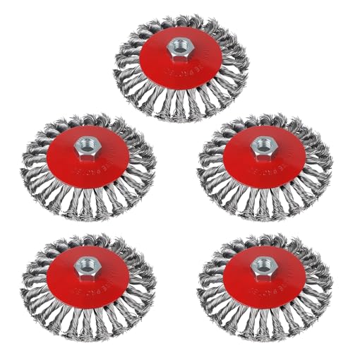 EXLECO 5X Drahtbürste Winkelschleifer Ø125 mm Drahtbürste Flex Topfbürste Winkelschleifer M14 Stahlbürste Flex Bürste Winkelschleifer Drahtbürste Edelstahl Topfbürste Flex Kegelbürste Winkelschleifer