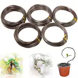Basteldraht für,Bonsai Aluminiumdraht,Bonsai Draht,Flexibler Eisendraht, Kreatives Bonsai-Kit, 5 Größen, Eloxierter Aluminium-Bonsai-Draht – 1,0 mm, 1,5 mm, 2,0 mm, 2,5 mm, 3,0 mm (50 Meter) (Braun)