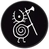 Rock Off officially licensed products Heilung Patch Warrior Snail Band Logo Nue offiziell Schwarz Woven Sew on Accessory Size