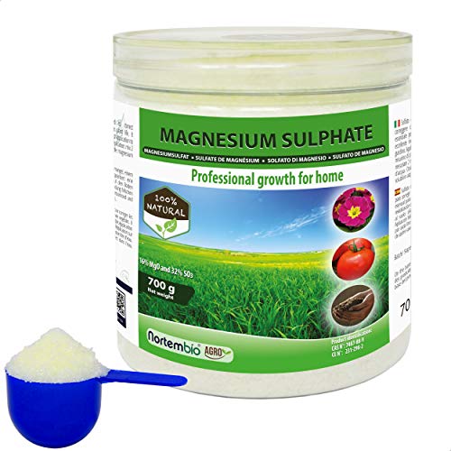 Nortembio Agro Natürliches Magnesiumsulfat 700 g. Förderung des Wachstums der Kulturpflanzen, Gärten und Zimmerpflanzen.