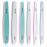 Nagelfeile Emery Boards 6 Stück Profi Doppelseitige Nagelfeilen Maniküre Acryl Gelfeile mit abwaschbaren doppelseitigen Körnung