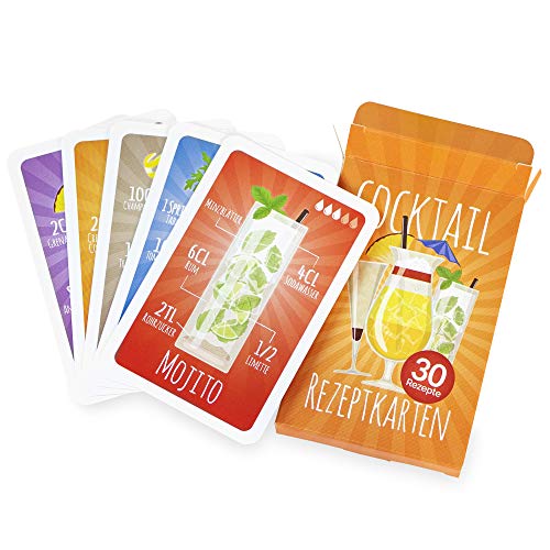 Chroma Products Cocktail Rezepte auf Karten: 30 Cocktailrezepte und Erklärungen in Faltschachtel, Rezepte auf deutsch, Kartenspiel oder Quartett als Geschenk