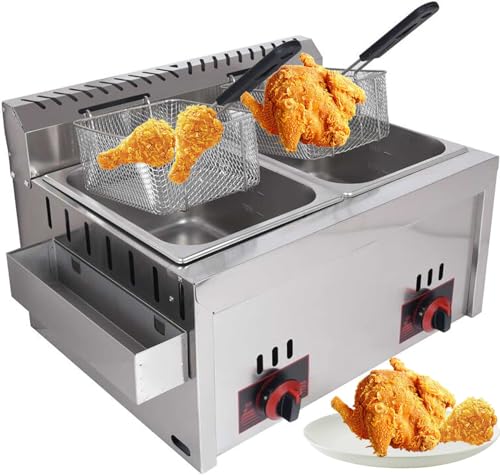 Professionelle Gastronomieausrüstung Gasfritteuse - Perfekt für Hotel und Gewerbe - Flüssiggasfritteuse für Pommes Frites und Brathähnchen