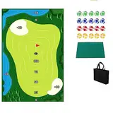 ADWOLT Golfspiel-Set,Golf-Trainingsmatte mit Golfbällen, Indoor-Stick-Chip-Spiel, Golfplatz, lässiges Golfspiel für Büros, Zuhause, Korridore, Golftrainingshilfe, Ausrüstung, Hinterhof, Sportspiele