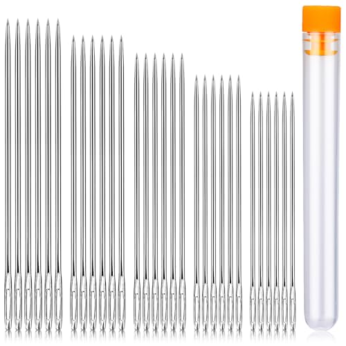 30 Stücke Nähen Nadeln Set, 5 Größen Stopfnadeln mit Großem öhr, Hand Nähen Sticknadeln für Hand Nähen Handwerk, Nähnadeln mit Nadelflasche, Edelstahlnadeln zum Nähen und Handwerk