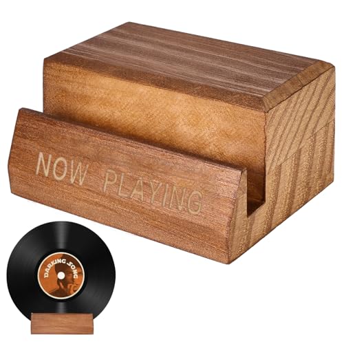 BAIFULAI Vinyl Schallplattenhalter Holz, Schallplatten Aufbewahrung Vinyl Regal, Now Playing Schallplattenständer, minimalistisches und elegantes, Schallplattenregal Retro kompatibel mit CDs und LPs