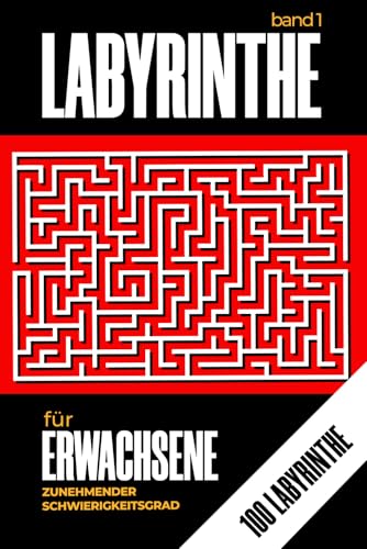 Labyrinth Rätsel für Erwachsene – Band 1: 100 knifflige Labyrinthe zur Entspannung, Konzentrationsförderung und Stressabbau