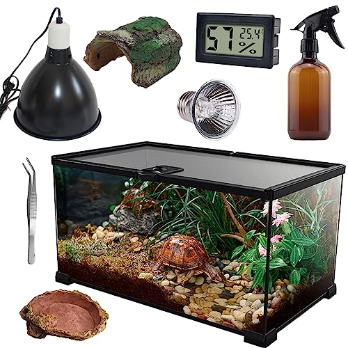 Terrarien für Reptilien-Set 30 * 20 * 15cm, Amphibien-Terrarienstarterset, geeignet für kleine Reptilien wie Geckos, Schlangen, Eidechsen, Schildkröten, Chamäleons, Schlangen