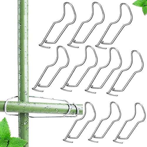 Pflanze Pfropfen Pfähle Verbindungsschnallen,Pflanze Käfige Verbinder Gemüse Spalier Draht Clip,Garten Pfahl Klettern Rohr Unterstützung Verbinder für 11/16/20mm Rundrohrbefestigung (20pcs, 16*16mm)