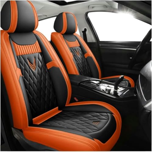 DENGFU Sitzbezüge Auto Autositzbezüge Universal Set für Isuzu All Models D-Max Mu-X 5 Seats Isuzu Tous Les modeles D-Max mu-X Auto Zubehör,schwarzorange