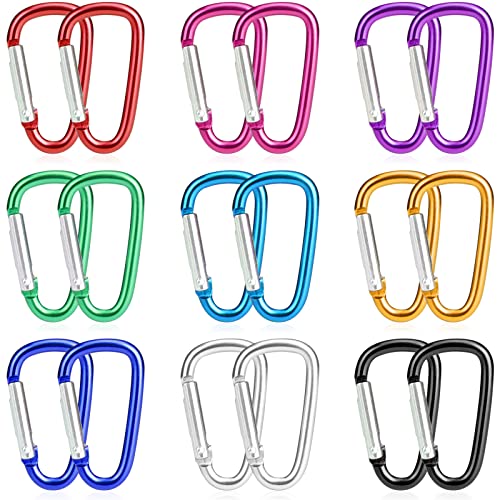 Catelves 18 Stück Karabiner Klein Schlüsselanhänger,Karabinerhaken Schlüsselanhänger,Karabinerhaken Klein,Mini Karabiner Schlüsselanhänger,Multicolor Karabiner,Alulegierung Kleine Karabinerhaken