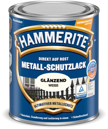 HAMMERITE METALLSCHUTZLACK GLAENZEND WEISS 750ML