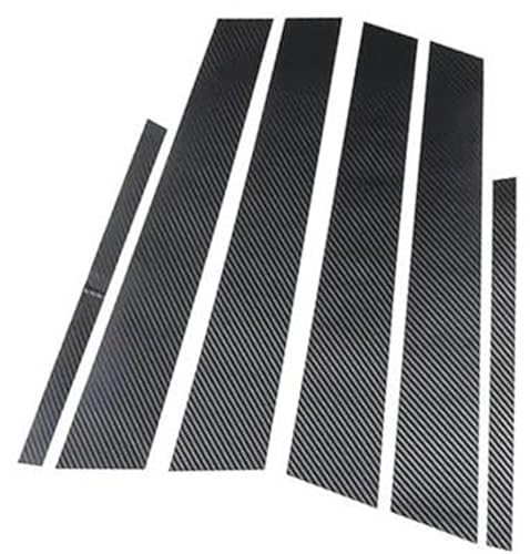 Pexorin 6-teilige Autotür-/Fenstersäulenverkleidung, Ford, for Focus, MK3 2015-2018, A-Schwarz Autofensterverkleidung(Black B-Carbon Fiber Look)