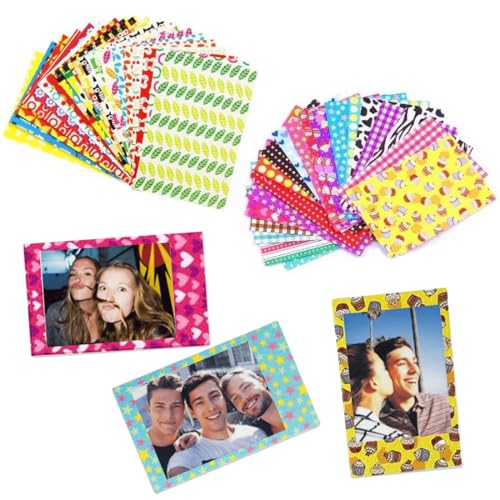 BEPSYOM 40 Pcs Bunte Film Aufkleber Set für Instax Mini 7S/8/26/50S/90 Sofortbildkamera