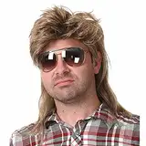 Beweig Perücke Männer Hellbraun Vokuhila 80er Mullet Perücke Herren Lang Synthetische Haare Perücke Cosplay Halloween Kostüm Party