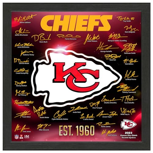 Highland Mint Kansas City Chiefs NFL Signature Logo Bild 33x33cm