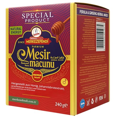 Macun natürliches Mittel für Männer Stark und hochdosiert mit Ginseng und Gingko Biloba - Kräuterpaste Herbal Blend Honig