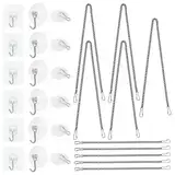 NBEADS Glasmalerei Fenster Hängende Kette Kit, 10 Stück Ketten zum Aufhängen von Bildern mit 18 Sets Saugnapfhaken für Sonnenfänger Buntglas-Fensterscheiben, 25/50cm
