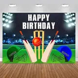 Alles Gute zum Geburtstag Party Cricket Sport Hintergrund Spotlight Stadion Fotografie Hintergrund Banner Requisiten Dekoration Erwachsene Baby Kinder Junge 150cmx100cm