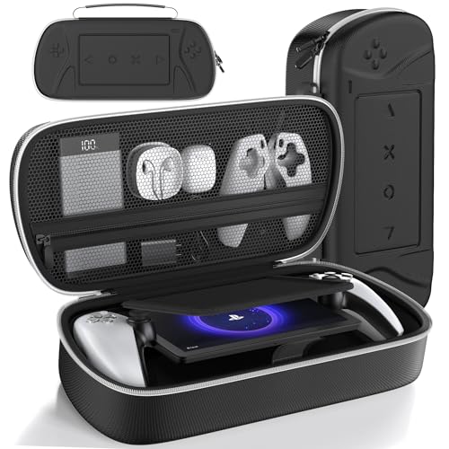 Tokluck Tasche für Playstation Portal Remote Player, Harte Tragetasche für Playstation Portal Zubehör, Reisetasche Hülle Aufbewahrungstasche für PS Portal Zubehör, Schwarz