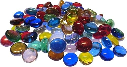 ZIMASI 900g Bunte Glasnuggets – Halbperlen für Mosaik, Basteln & Dekoration – Frostsichere Deko-Steine, Ø 13-15 mm – Zufallsmix aus leuchtenden Farben – Verlegefläche ca. 26x26 cm
