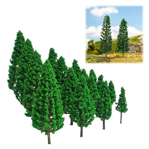 Helweet Modellbau Bäume, Modell Bäume Miniatur, Zug Bäume, Eisenbahn Landschaft, Diorama Baum, Kunstbäume Modellbau für Projekte und DIY Landschaft, Modelleisenbahn Zubehör, 3.5-16 cm, 16 Stück