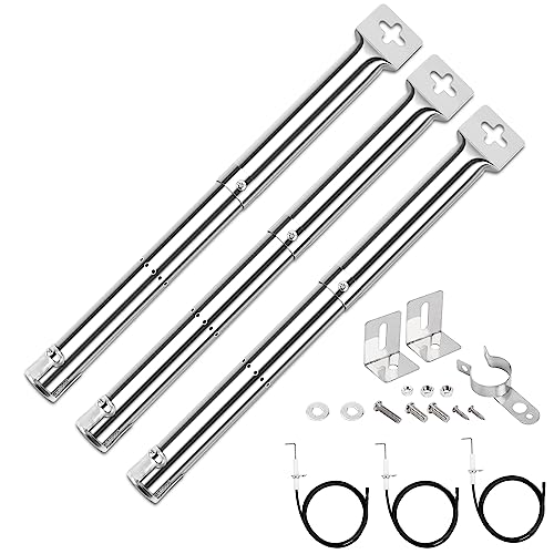 GFTIME 31-44cm Universal Brenner Ersatzteile für Landmann, Tepro, Enders, Campingaz, Master Forge, Perfect Flame, Uniflame Lowes Gasgrills, Edelstahl Rohrbrenner Zubehör, 3 Stück