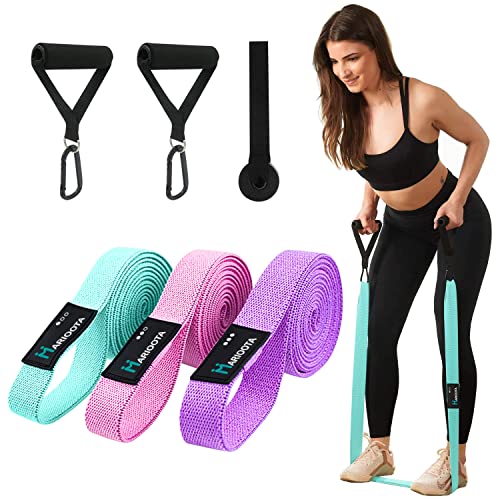 MARIOOTA Stoff-Fitnessbänder Set – 3 Widerstandsbänder mit Griffen, Türanker & Tasche – Inkl. Anleitung – Für Damen & Herren – Zuhause & Fitness