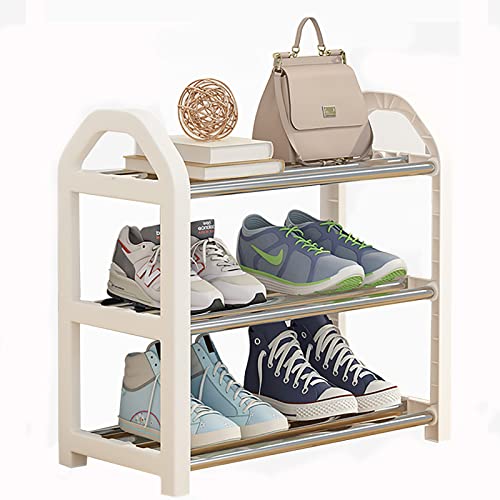 NIAWECAN Kleines Schuhregal, 3-stöckiges Schuhregal, Mini-Schuh-Organizer, Schuhaufbewahrung, Schuhregal für Kinder, Schuhständer, Organizer für Schrank, Eingangsbereich, Flur, 42 x 19 x 43 cm