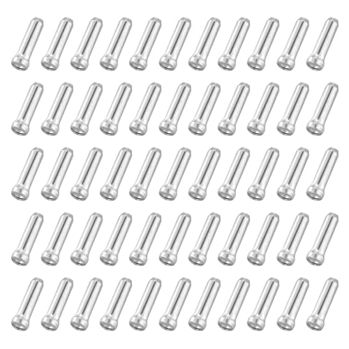 Silber Endhülsen,Fahrrad Endkappe Endhülse,Fahrrad Ersatzteil Zubehör, Endkappe Bremszug für Bremsseil Schaltseil,55 pcs.