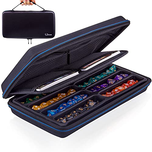 SIQUK Würfeletui kompatibel mit DND Würfel, Tischspiele Würfel Fall und Würfel Rollen Tablett, Würfelschale und Vorratsbehälter Tisch RPG Fall Veranstalter DND Organizer
