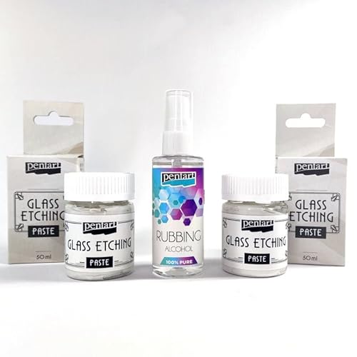 Zita´s Creative Glasätzungspaste 2x50ml im Set mit Alkoholspray. Glass Etching Paste, Ätzpaste, Frosteffekt