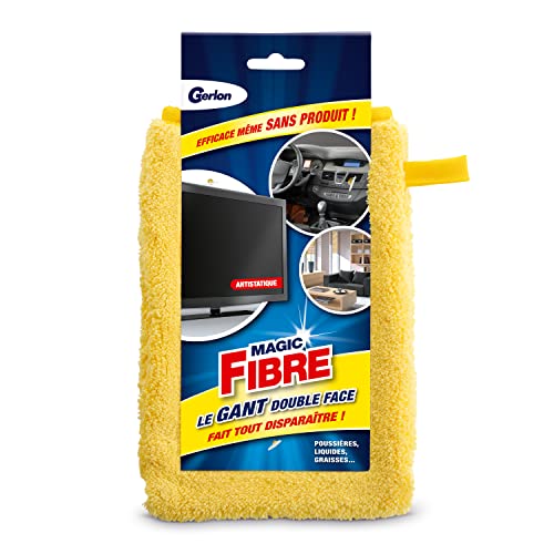 Gerlon Magic Fibre Mikrofaser-Handschuh – entfernt Staub, Flüssigkeiten und Fette, ideal für Haus & Auto, gelb