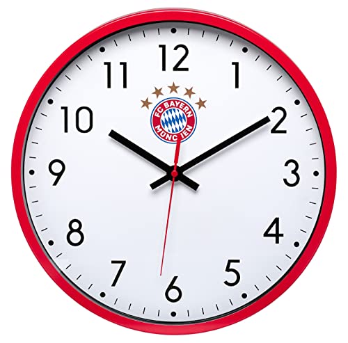 FC Bayern München Wanduhr - Logo - rot/weiß Uhr Ø 30 cm Wall Clock FCB