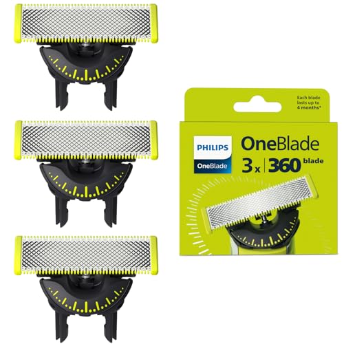 Philips OneBlade Original 360-Klingen passend für alle OneBlade und OneBlade Pro Modelle, original von Philips, 3er-Pack (Modell QP430/60)