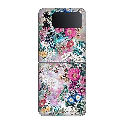 Head Case Designs Offizielle Riza Peker Voegel Blumige Vinyl Haut Aufkleber Abziehbild Abdeckung kompatibel mit Samsung Galaxy Z Flip4
