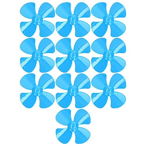Kunststoffpropeller 10 Stück Propeller 4 Blätter Starker Wind Modellbau Luftschrauben Langlebige Materialien Leichter Wind Kostüm Kopfbedeckungen und Hüte (Blau)