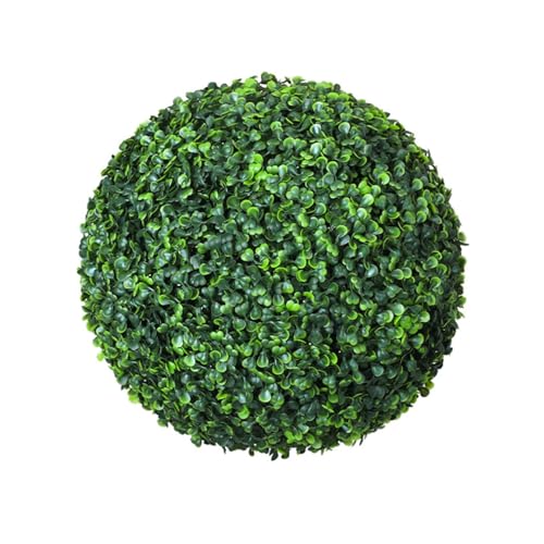 FSLLWGWG 36 cm Buchsbaumkugel, künstliche Blätter, realistische künstliche Pflanze, grüne Kunststoff-Pflanzenkugel-Dekoration, Heimgarten-Dekoration (Grün)