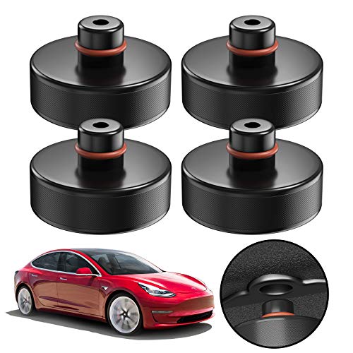 4 Stücke Wagenheber Gummiauflag für Tesla Model 3/X/S/Y, Universal Gummiauflage für PKW SUV, Jack Pad Adapter Tesla Fahrzeuge Zubehör für die Schutz von den Wagenheber Kfz und LKW vor Kratzern