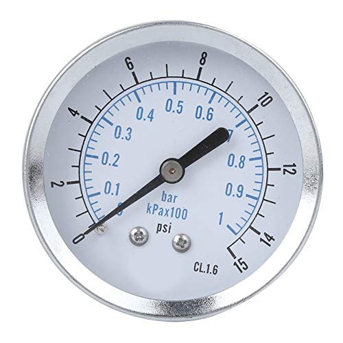 Axialdruckmessgerät 0–1 Bar/15 PSI mit NPT-Gewinde, Edelstahl-Messing-Konstruktion für Sanitärinstallationen in Wohngebäuden, HLK-Systeme