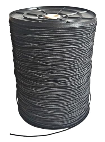 dyck24 Gummiband, 2,2 mm Durchmesser, 5 Meter schwarz, Rund, Gummischnur, Gummikordel, Gummilitze, Elastische Schnur, Armbänder, Gummiseil, Expanderseil, Faden Rundgummi