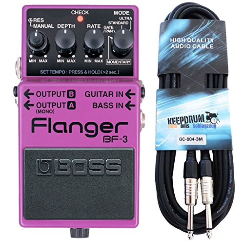 Boss BF-3 Flanger + keepdrum Gitarren-Kabel 3m