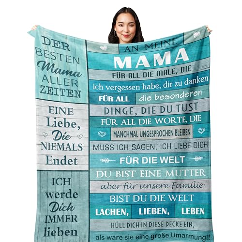 Yesbird Mama Geschenk Geburtstag, Geschenke für Mama von Tochter, Mutter Geschenk zum Weihnachten, Geburtstagsgeschenk für Mama, Muttertagsgeschenk, Bester Mama Geschenke Decke 150X130CM