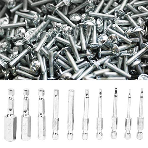 Sechskant-Schaft-Bits, 10 STÜCKE S2 Stahl-Sechskant-Schraubendreher-Bits Magnetische Bits 1,5-12 mm 60 mm Länge für Maschinenbau, Maschinen, Haushaltsgerätewartung