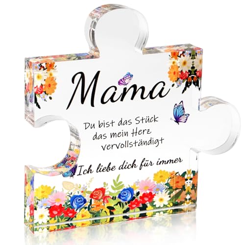 ADDWel Geschenke für Mama von Tochter und Sohn - Acryl-Plakette mit bedeutungsvollen Worten für Muttertag Weihnachten Erntedank, herzerwärmende Mama Geburtstag Geschenke von Tochter, Sohn